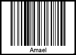 Der Voname Amael als Barcode und QR-Code