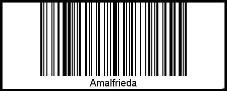 Der Voname Amalfrieda als Barcode und QR-Code