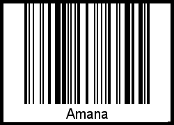 Der Voname Amana als Barcode und QR-Code