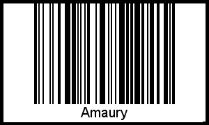 Der Voname Amaury als Barcode und QR-Code