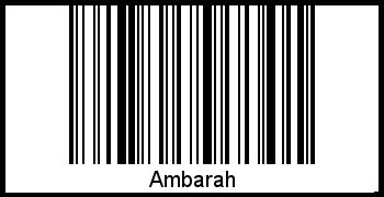 Barcode des Vornamen Ambarah