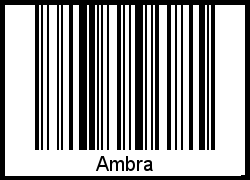 Der Voname Ambra als Barcode und QR-Code