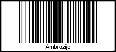 Der Voname Ambrozije als Barcode und QR-Code
