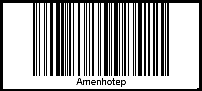 Der Voname Amenhotep als Barcode und QR-Code