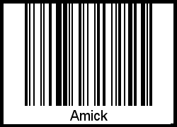 Amick als Barcode und QR-Code