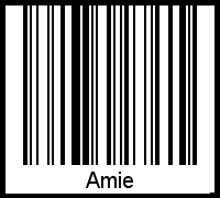 Der Voname Amie als Barcode und QR-Code