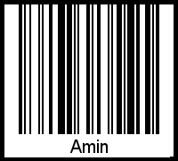 Amin als Barcode und QR-Code