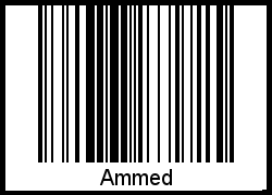 Der Voname Ammed als Barcode und QR-Code
