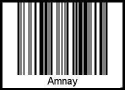 Der Voname Amnay als Barcode und QR-Code