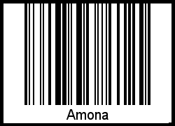Der Voname Amona als Barcode und QR-Code