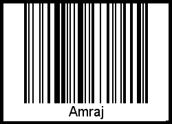 Der Voname Amraj als Barcode und QR-Code