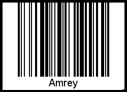 Der Voname Amrey als Barcode und QR-Code