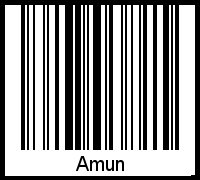Amun als Barcode und QR-Code