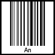 Der Voname An als Barcode und QR-Code