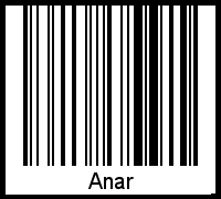 Anar als Barcode und QR-Code