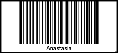 Der Voname Anastasia als Barcode und QR-Code