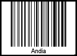 Barcode des Vornamen Andia