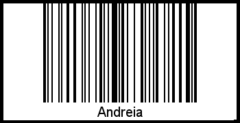 Der Voname Andreia als Barcode und QR-Code