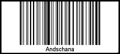 Der Voname Andschana als Barcode und QR-Code