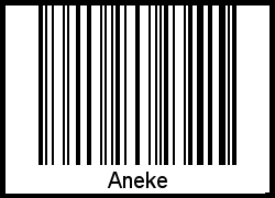 Der Voname Aneke als Barcode und QR-Code
