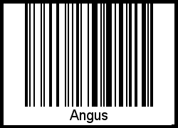 Der Voname Angus als Barcode und QR-Code