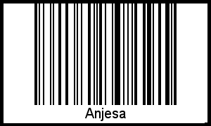 Der Voname Anjesa als Barcode und QR-Code