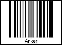 Barcode des Vornamen Anker