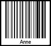 Der Voname Anne als Barcode und QR-Code