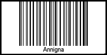 Barcode des Vornamen Annigna