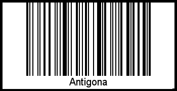 Der Voname Antigona als Barcode und QR-Code