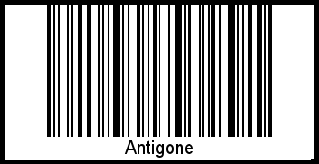Der Voname Antigone als Barcode und QR-Code