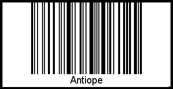 Der Voname Antiope als Barcode und QR-Code