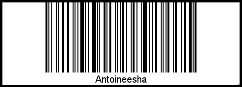 Der Voname Antoineesha als Barcode und QR-Code