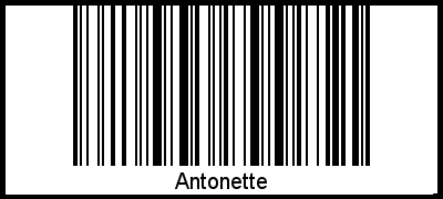 Interpretation von Antonette als Barcode