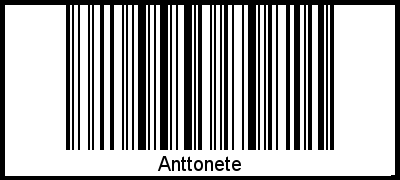 Der Voname Anttonete als Barcode und QR-Code