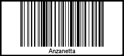 Der Voname Anzanetta als Barcode und QR-Code
