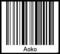 Der Voname Aoko als Barcode und QR-Code