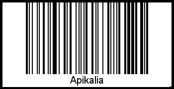 Der Voname Apikalia als Barcode und QR-Code