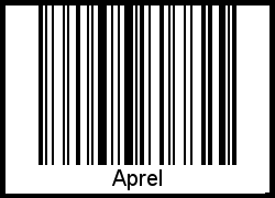 Barcode des Vornamen Aprel