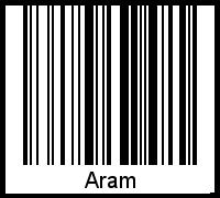 Der Voname Aram als Barcode und QR-Code
