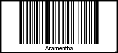 Der Voname Aramentha als Barcode und QR-Code