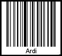 Barcode des Vornamen Ardi