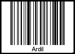 Barcode des Vornamen Ardil