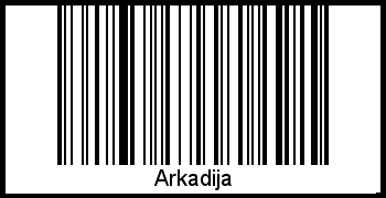 Der Voname Arkadija als Barcode und QR-Code