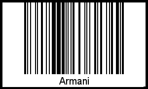 Der Voname Armani als Barcode und QR-Code