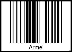 Barcode des Vornamen Armei
