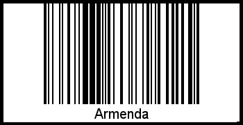 Der Voname Armenda als Barcode und QR-Code