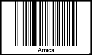 Der Voname Arnica als Barcode und QR-Code