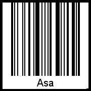 Barcode des Vornamen Asa