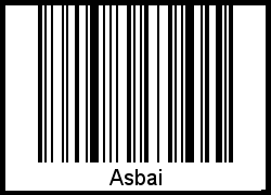 Der Voname Asbai als Barcode und QR-Code